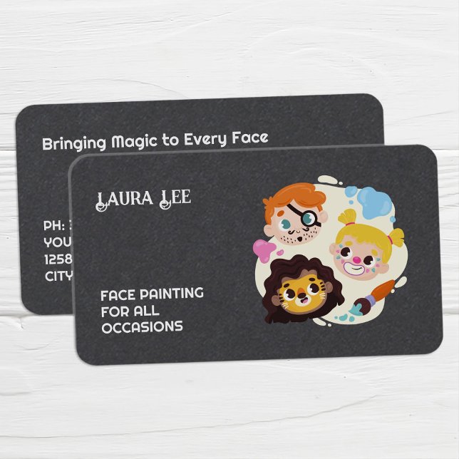 Face Painting Custom QR Premium Business Card (Face Painting Custom QR Premium Business Cards)