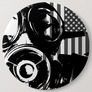 FACE PALM Retro Gas Mask Design 2 Button