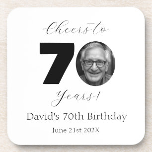 Face Photo Milestone Birthday Party Coaster