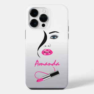 Face Pink Lipstick Kiss Mirror Cool Makeup Artist iPhone Case