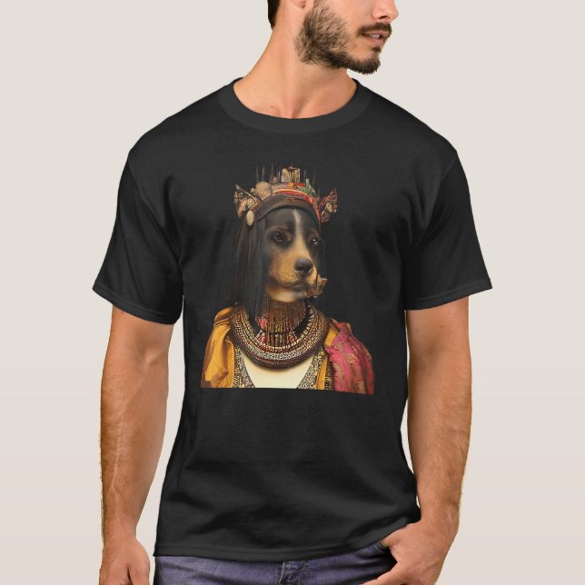 face portrait of an Ancient dog as Cleopatra 2 T-Shirt (Front)