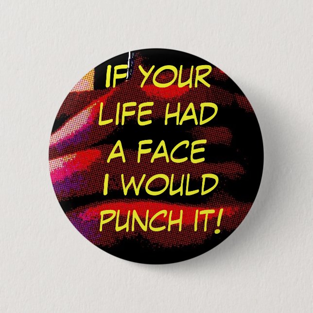 face punch 6 cm round badge (Front)