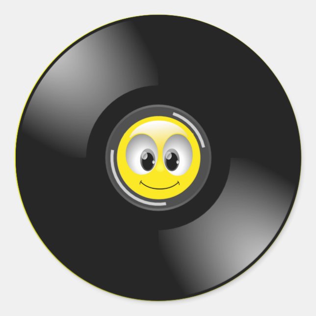 FACE RECORD ALBUM CLASSIC ROUND STICKER (Front)