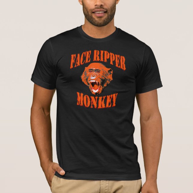Face-Ripper Monkey (orange) T-Shirt (Front)