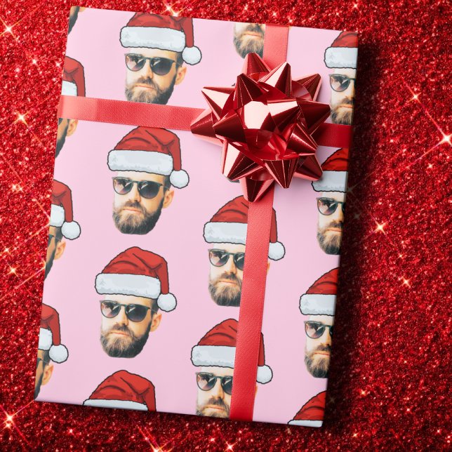 Face Santa Hat Christmas Gift Wrapping Paper (Creator Uploaded)
