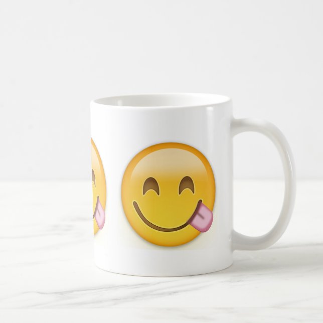 Face Savouring Delicious Food Emoji Coffee Mug (Right)