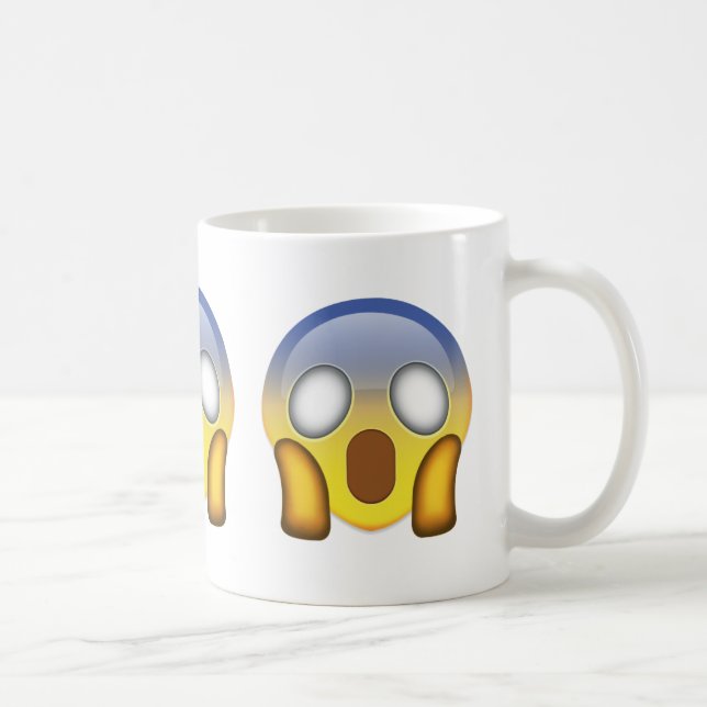 Face Screaming In Fear Emoji Coffee Mug (Right)