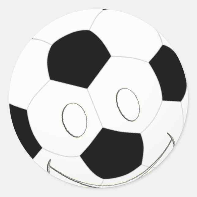 FACE SOCCER BALL CLASSIC ROUND STICKER (Front)