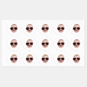 Face Stickers Personalised Die Cut Waterproof Gift