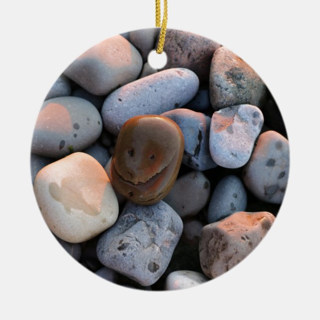Face Stone Ceramic Tree Decoration (Front)