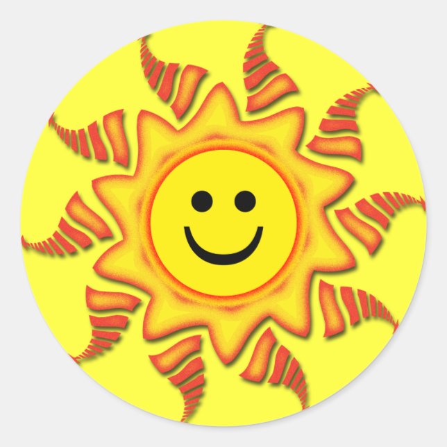 FACE SUN CLASSIC ROUND STICKER (Front)