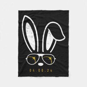 Face Sunglasses Fun Easter Total Solar Eclipse 202 Fleece Blanket