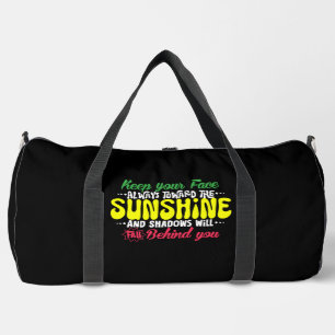 Face Sunshine Shadows Fall Behind Duffle Bag