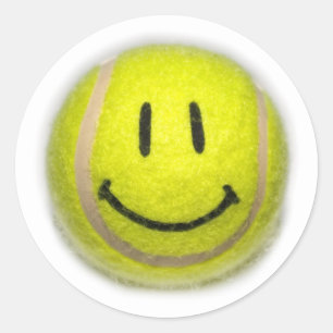 Face Tennis Ball Classic Round Sticker