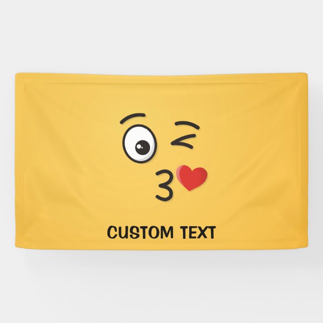 Face Throwing a Kiss Banner (Horizontal)