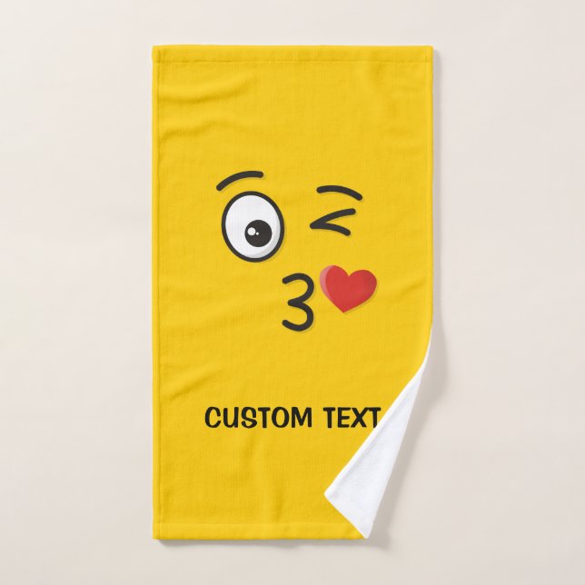 Face Throwing a Kiss Bath Towel Set (Hand Towel)