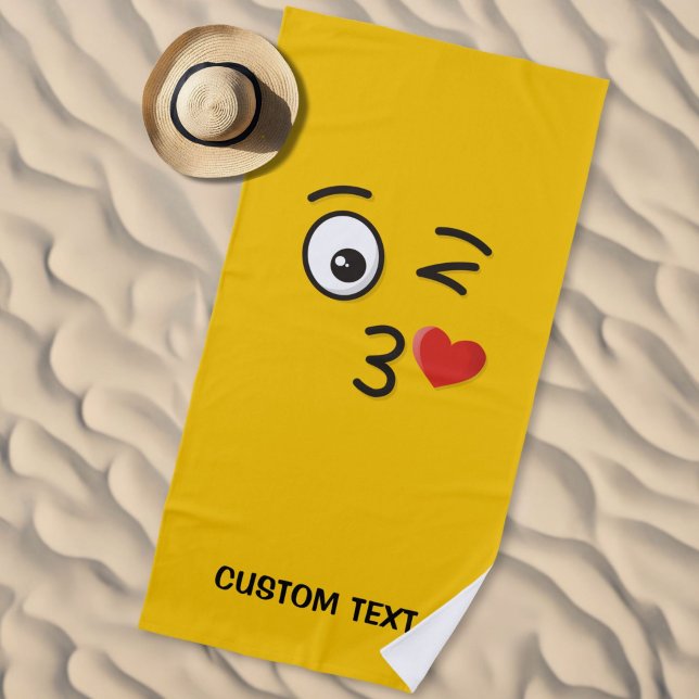 Face Throwing a Kiss Beach Towel (Creator Uploaded)