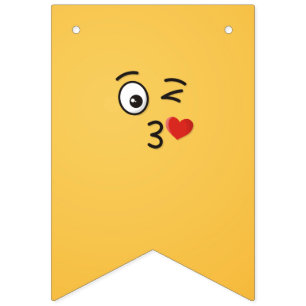 Face Throwing a Kiss Bunting