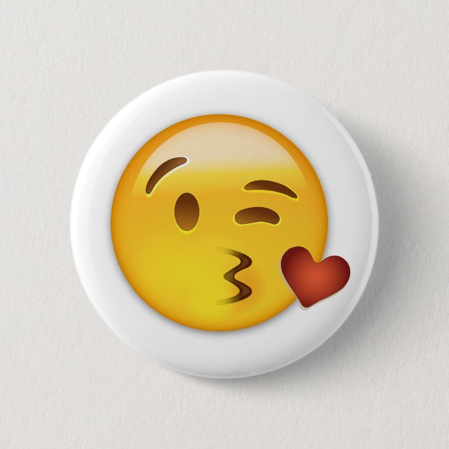 Face Throwing A Kiss Emoji 6 Cm Round Badge (Front)