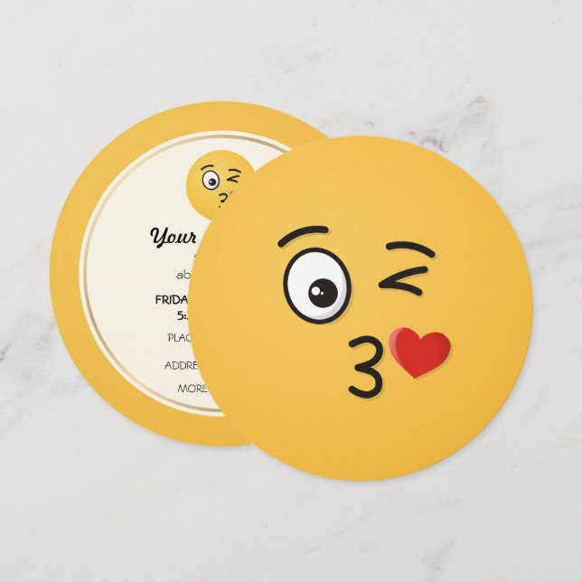 Face Throwing a Kiss Invitation (Front/Back)