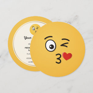 Face Throwing a Kiss Invitation