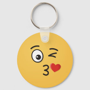 Face Throwing a Kiss Key Ring
