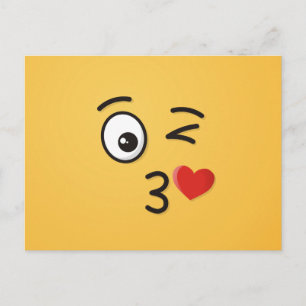 Face Throwing a Kiss Postcard