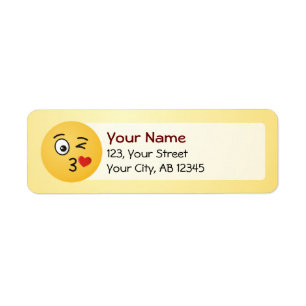 Face Throwing a Kiss Return Address Label