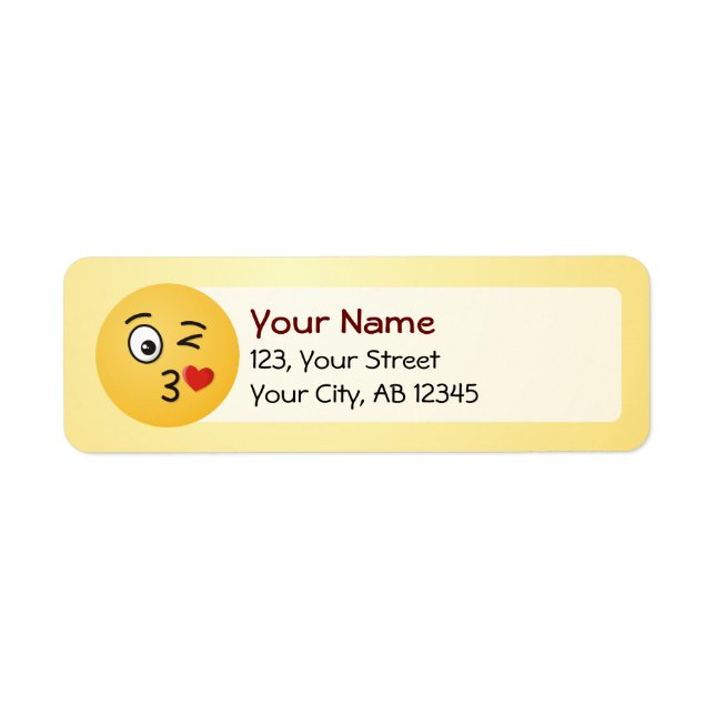 Face Throwing a Kiss Return Address Label (Front)