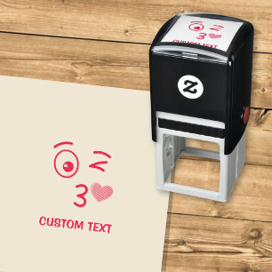 Face Throwing a Kiss Self-inking Stamp