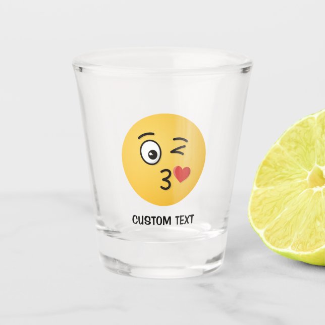 Face Throwing a Kiss Shot Glass (Front)