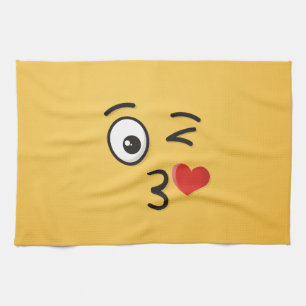 Face Throwing a Kiss Tea Towel