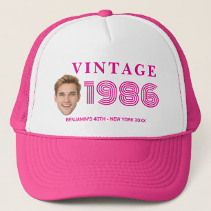 Face Vintage 40th 50th 60th 70th Birthday Party Trucker Hat