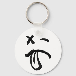 Face with Black Eye and Tongue Sticking Out Key Ring