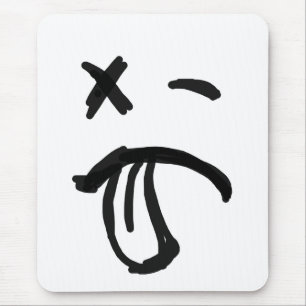 Face with Black Eye and Tongue Sticking Out Mouse Pad