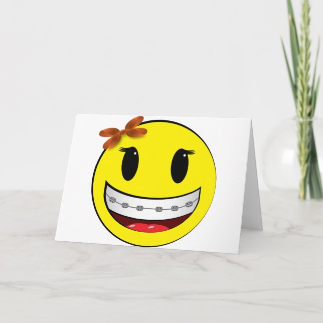 face with braces - girl card (Front)