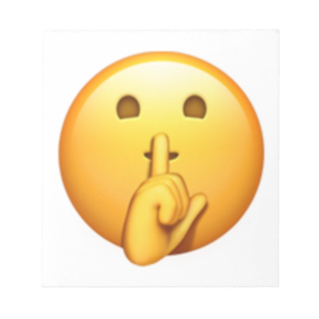 Face With Finger Covering Closed Lips - Emoji Notepad (Front)