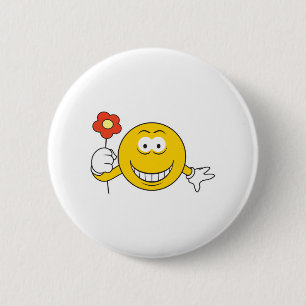 Face with Flower 6 Cm Round Badge