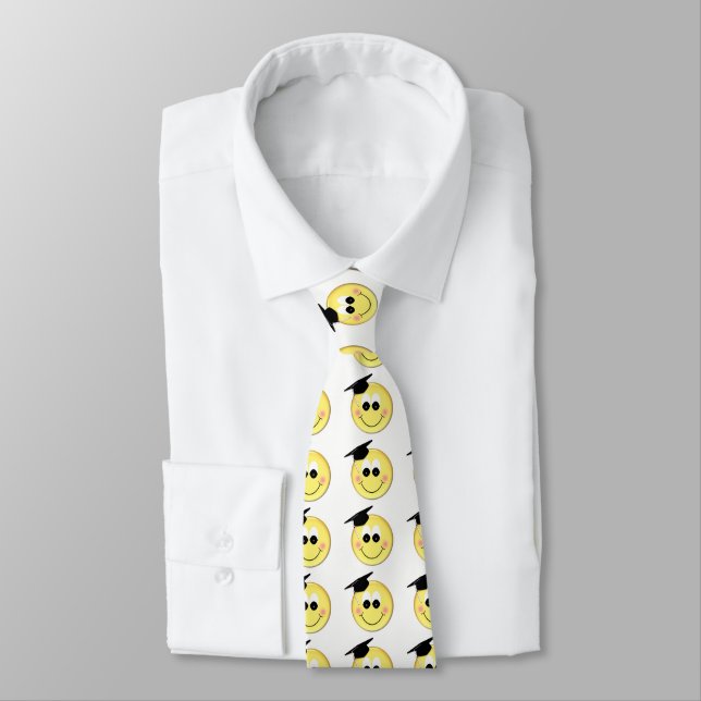 Face With Graduation Cap Neck Tie (Tied)