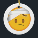 Face With Head-Bandage - Emoji Ceramic Ornament<br><div class="desc">Face With Head-Bandage - Emoji</div>