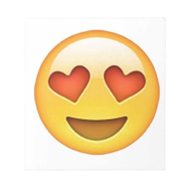Face with heart shaped eyes emoji sticker notepad (Front)