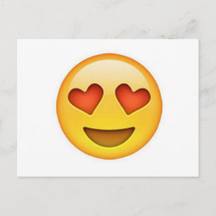 Face with heart shaped eyes emoji sticker postcard