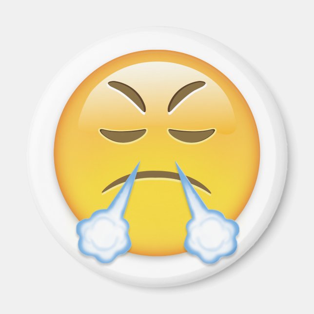 Face With Look Of Triumph Emoji Magnet (Front)