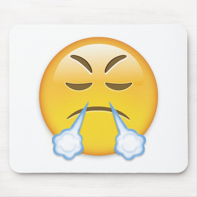 Face With Look Of Triumph Emoji Mouse Pad (Front)