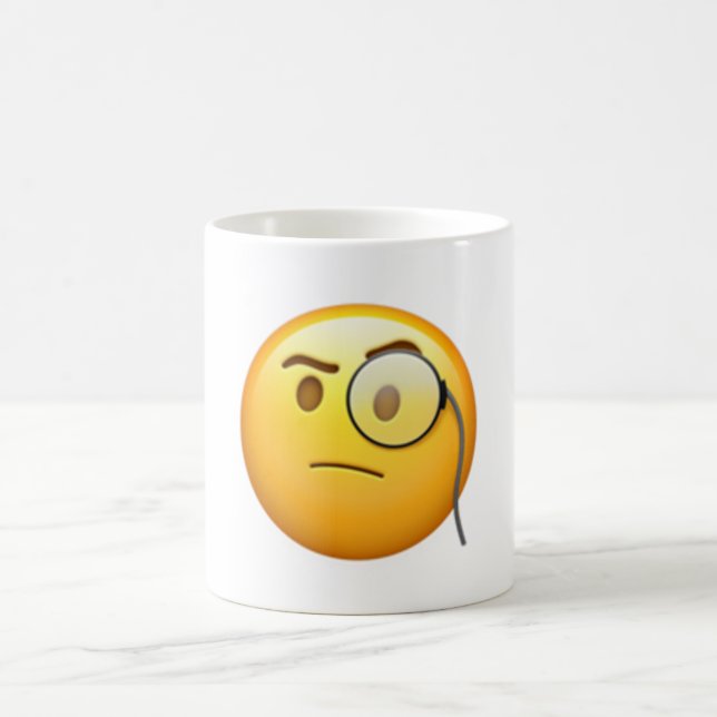 Face With Monocle - Emoji Coffee Mug (Center)