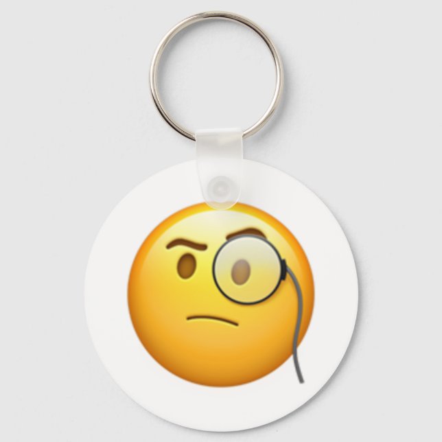 Face With Monocle - Emoji Key Ring (Front)