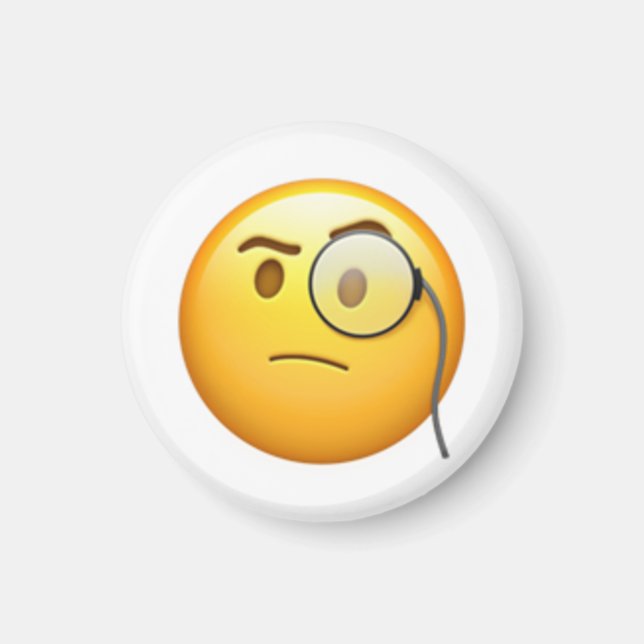 Face With Monocle - Emoji Magnet (Front)