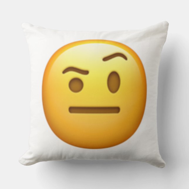 Face With One Eyebrow Raised - Emoji Cushion (Front)