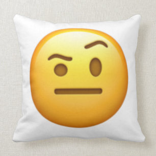 Face With One Eyebrow Raised - Emoji Cushion