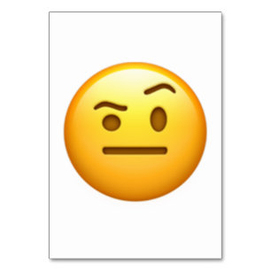 Face With One Eyebrow Raised - Emoji Table Number